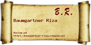 Baumgartner Riza névjegykártya